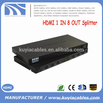 Haute qualité 1x8 8Port HDMI Splitter Adaptateur de convertisseur 1 in 8 out